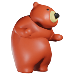 รูป สติ๊กเกอร์ไลน์ Big Bear Grizzly 3D- ซื้อสติกเกอร์ไลน์ ซื้อธีมไลน์ ซื้ออิโมจิไลน์